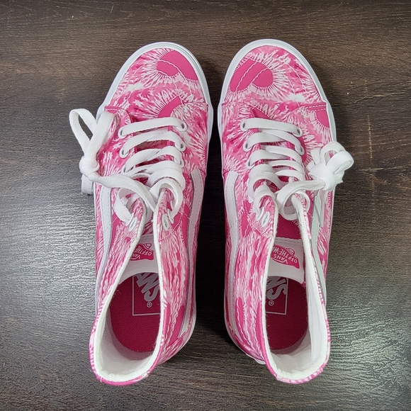 BRAND NEW Vans Sk8-Hi Tapered Pink 'Tie Dye Hearts' Pink Women's Size 8.0 - Picture 6 of 7